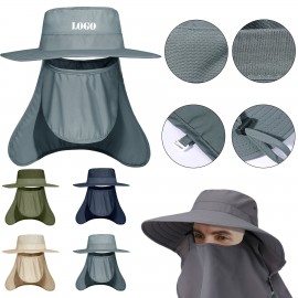 Branded Bucket Cap with Removable Flap  Branded Bucket Cap with Removable Flap