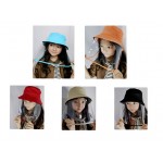 Custom Imprinted Kids Boys Girl Dustproof Sun Hat Cotton Packable Visor Hat Summer Anti UV Sun Hats Kids Boys Girl D