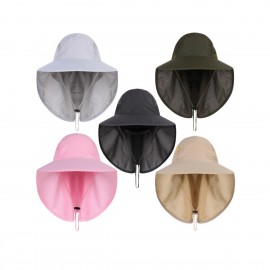 Embroidered Wide Brim Fishing Hat with Neck Flap  Embroidered Wide Brim Fishing Hat with Neck Flap