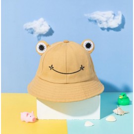 Customized Frog Shape Khaki Bucket Hat /Sun Hat