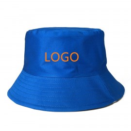 Solid Color Summer Bucket Hat with Logo