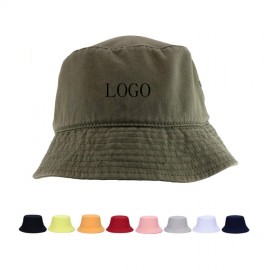 Cotton Fisherman Bucket Sun Hat with Logo