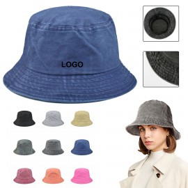 Vintage Washed Cotton Bucket Hat Branded