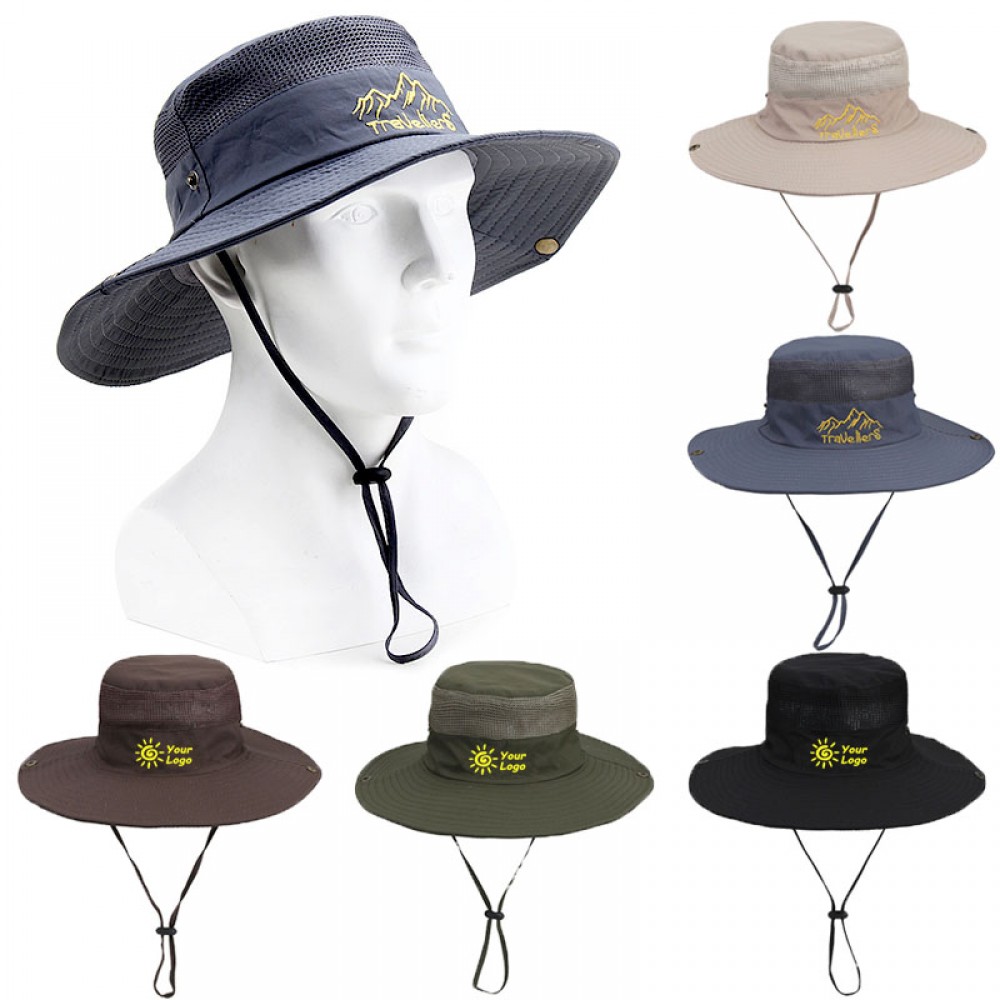 Embroidery Breathable Mesh Boonie Hat with Logo -  |  Bucket Hats
