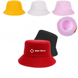 Summer Cotton Bucket Hat Logo Printed  Summer Cotton Bucket Hat Logo Printed