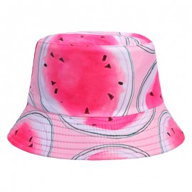 #20 Geometric Tie-dye Watermelon Pattern Basin Cap Bucket Hat with Logo