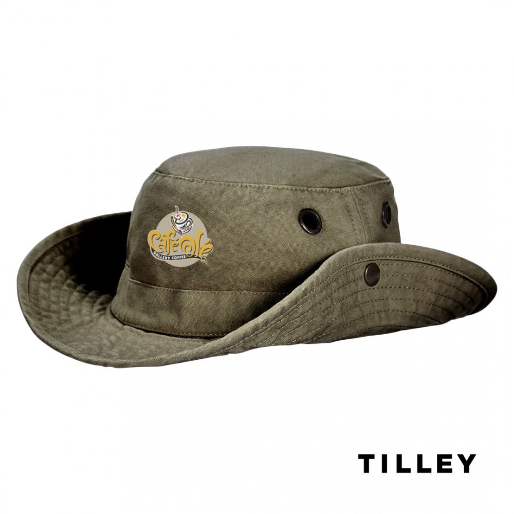 Tilley Wanderer T3W Bucket Hat - Olive 7 3/4 with Logo