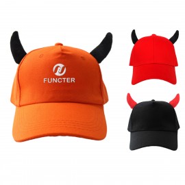 Logo Branded Vintage Bullhorn Shape 5-Panel Baseball Cap