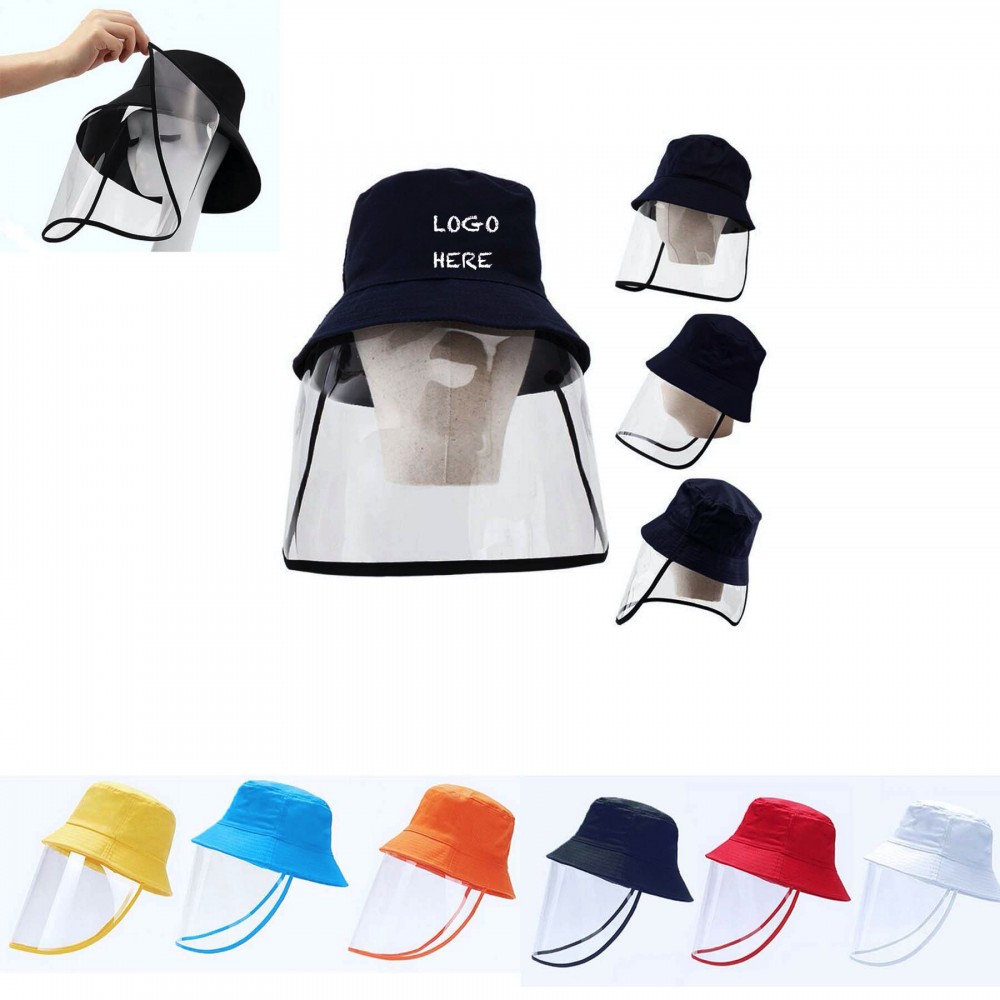 Face Shield Anti-Spray Cover Face Bucket Hat Fishman Hat with Clear Face Mask Branded
