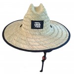 Wide Brim Sun Protection Straw Hat w/ Custom Patch with Logo
