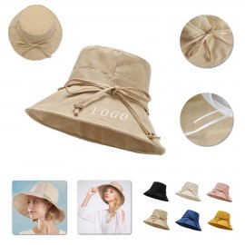 Women Bucket Hat With Bow Design with Logo  Women Bucket Hat With Bow Design with Logo