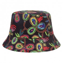 #27 Geometric Tie-dye Pattern Basin Cap Bucket Hat with Logo