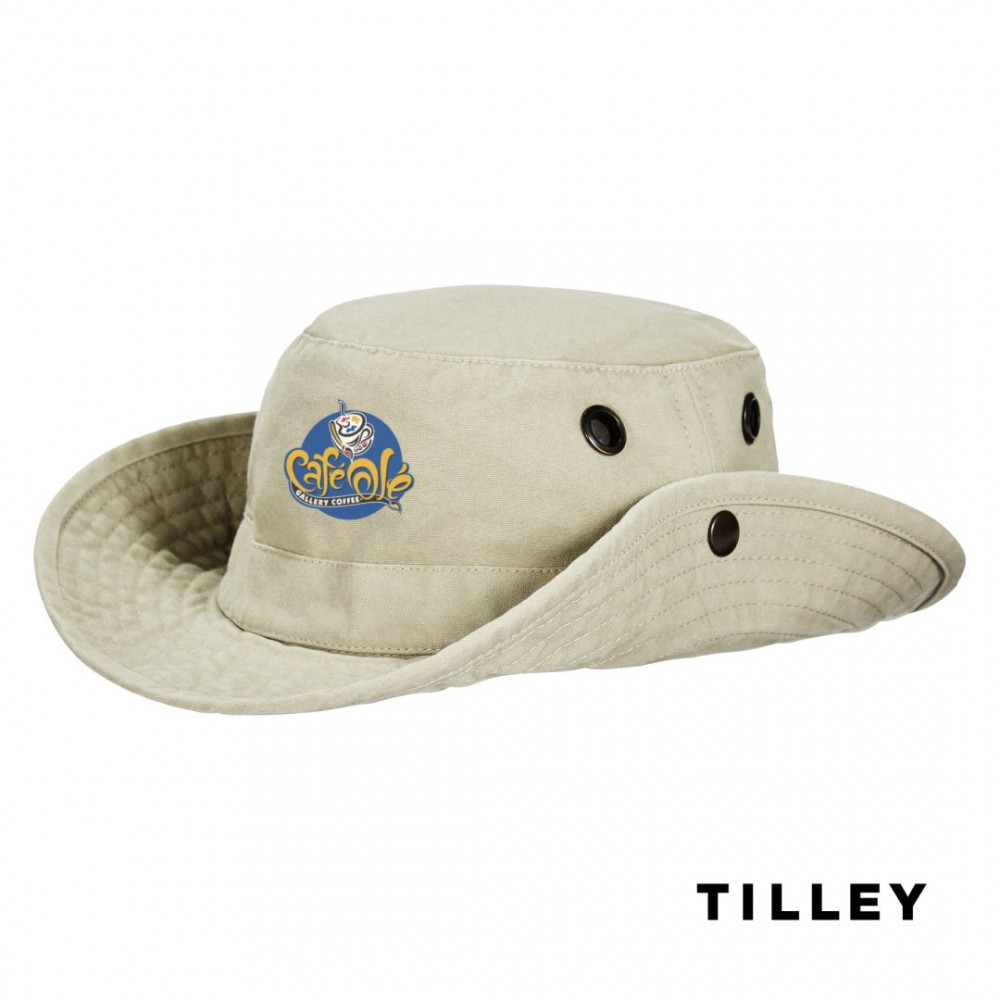 Tilley Wanderer T3W Bucket Hat - Khaki 7 3/4 with Logo