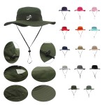 Logo Branded UV Protection Sun Bucket Hat with wide Brim