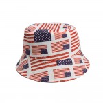 Bucket Hat w/American Flag Print Logo Printed