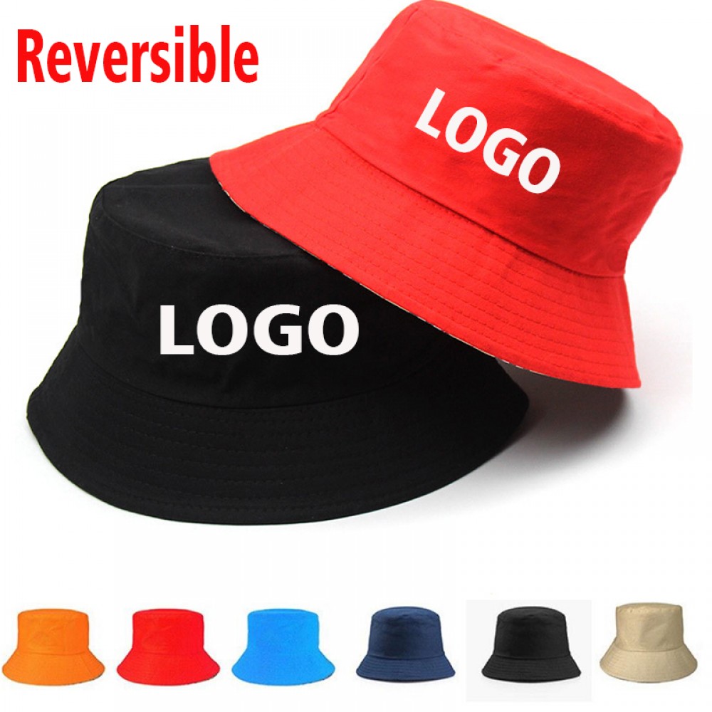 Logo Branded Adult Reversible Bucket Hats