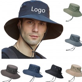 Fishing Wide Brim Sun Bucket Hat with Logo