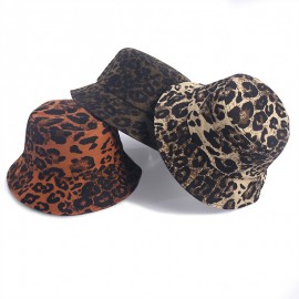 Winter Leopard Print Fisherman Hat Logo Printed