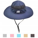 Wide Brim Cotton Summer Fishing Hat With Chin Drawstring with Logo