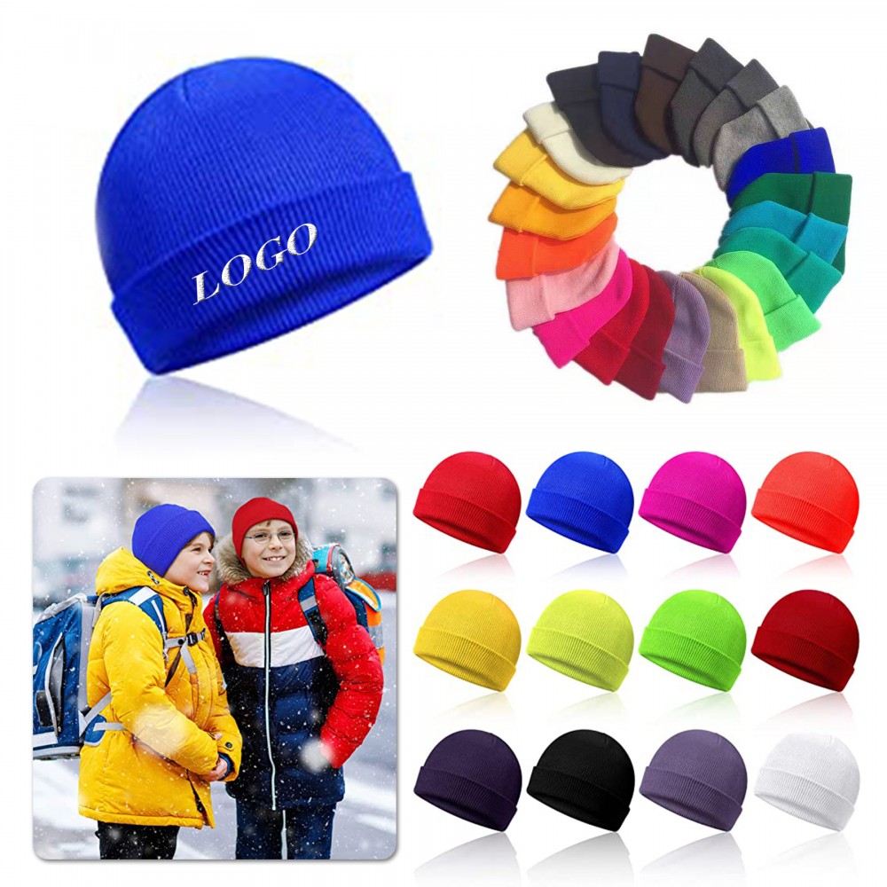 Children's Customized Knitted Hats Logo Printed
