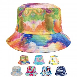 Logo Branded Double Sided Unisex Tie Dye Bucket Hat