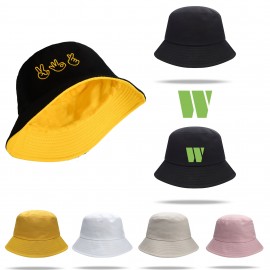 Embroidery Unisex Adult Reversible Bucket Hat MOQ 50pcs Branded  Embroidery Unisex Adult Reversible Bucket Hat MOQ 50pcs Branded