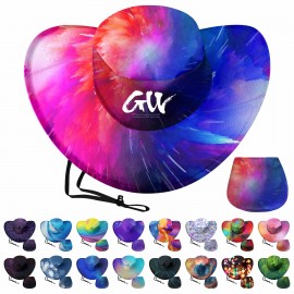 Logo Branded Full Color Foldable Cowboy Hat  Logo Branded Full Color Foldable Cowboy Hat