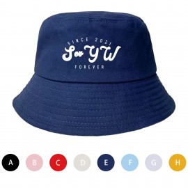 Logo Branded Cotton Fisherman Bucket Sun Hat MOQ 100