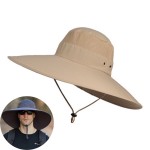 Custom Imprinted Super Wide Brim Sun Hat Waterproof Bucket Hat