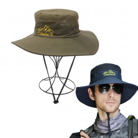 Wide Brim UV Protection Sun Bucket Hat with Logo
