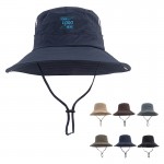 Outdoor Sunshade Bucket Hat with Adjustable Strap Logo Printed