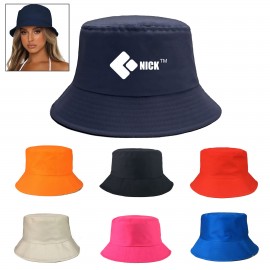 Logo Branded Unisex Cotton Bucket Sun Hat  Logo Branded Unisex Cotton Bucket Sun Hat