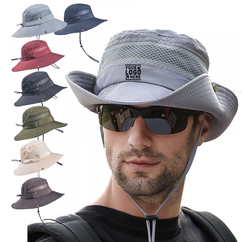 Customizable Safari Sun Blocker Hat with Logo