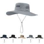 Logo Printed Outdoor Fishing Wide Brim Sun Bucket Hat