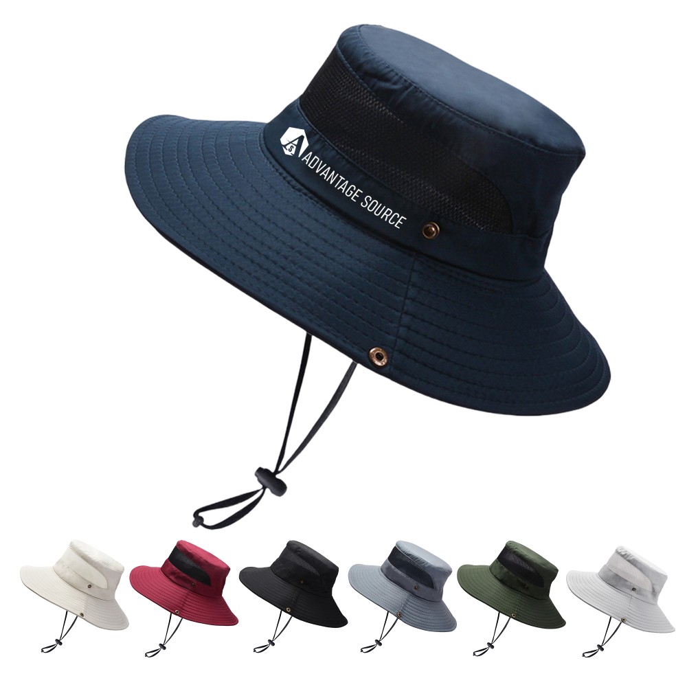 Polyester Mesh Bucket Hat Summer Breathable with Logo