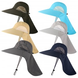 Branded Mesh Breathable Fisherman Hat With Neck Flap And Wide Brim  Branded Mesh Breathable Fisherman Hat With Neck Flap And Wide Brim