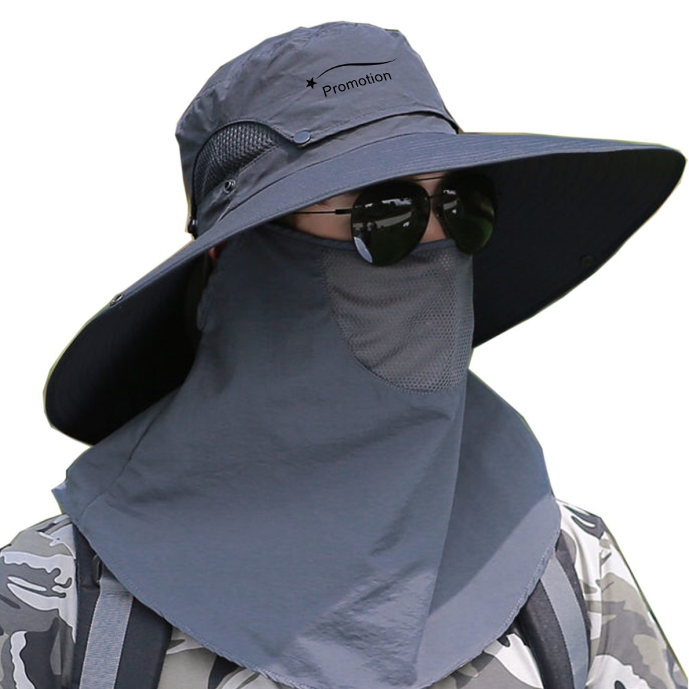 Outdoor Face Mask Wide Brim Bucket Hat with Logo Outdoor Face Mask Wide Brim Bucket Hat with Logo