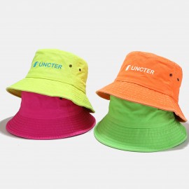 Summer Fluorescent Color Denim Bucket Hat Vacations Cap with Logo