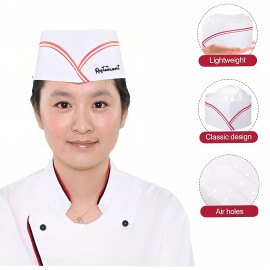 120g Disposable Soda Jerk Paper Cap Chef Hat Adjustable with Logo