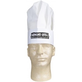 Non Woven White Chef Hat w/Adjustable Paper Band with Logo