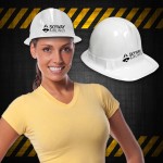 White Plastic Novelty Construction Hat with Logo