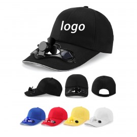 Solar Fan Cap with Logo