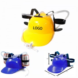 Novelty Place Drinking Helmet - Adjustable Can Holder Cap Drinker Favor Hat (Yellow), Women's, Size: One Size