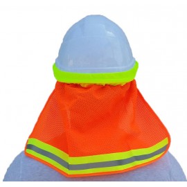 3C Products Safety Orange Neck Shade Cover Hard Hat with Logo  3C Products Safety Orange Neck Shade Cover Hard Hat with Logo