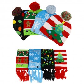 Christmas Led Cap/Scarf Set with Logo