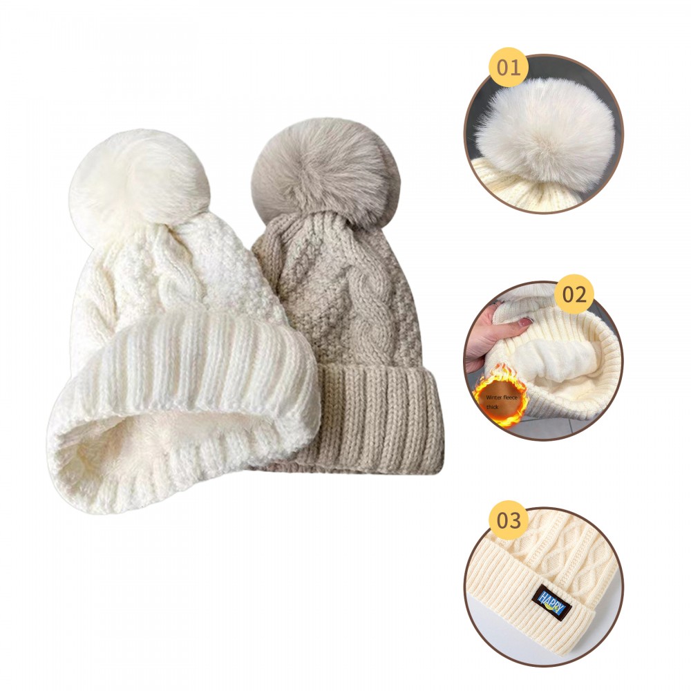Winter Knitted Beanie With Cuff with Logo