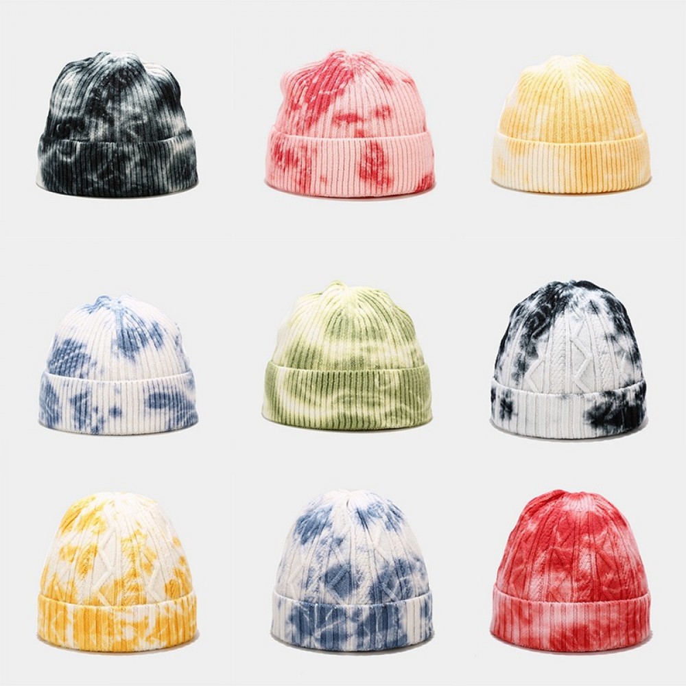Custom Tie-Dye Knitted Caps For Men Women Winter Custom Tie-Dye Knitted Caps For Men Women Winter