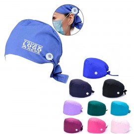 Nurse Scrub Cap With Buttons with Logo  Nurse Scrub Cap With Buttons with Logo