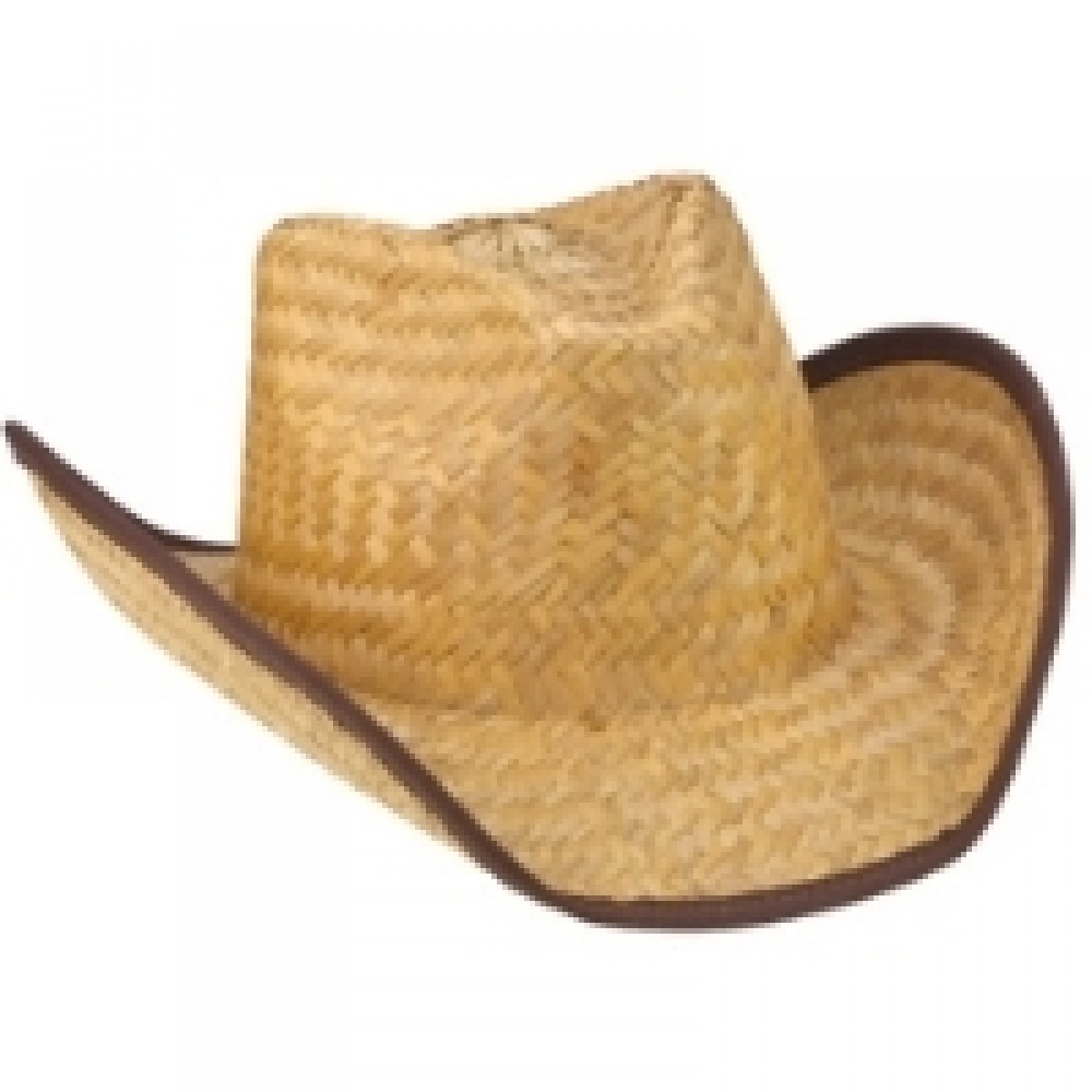 Trimmed Seagrass Straw Cowboy Hat Logo Embroidered Trimmed Seagrass Straw Cowboy Hat Logo Embroidered