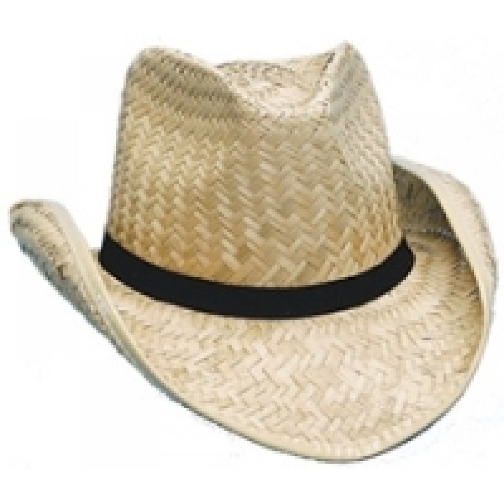 Seagrass Straw Cowboy Hat w/Wide Brim Logo Embroidered Seagrass Straw Cowboy Hat w/Wide Brim Logo Embroidered